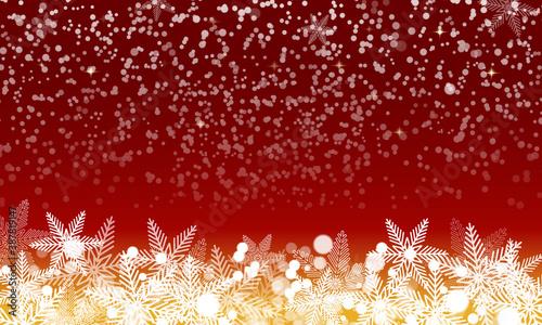 Winter snowflakes on red background. Minimalist, suitable for wallpapers, banners, gaming, cards, book illustrations, landing pages, etc.