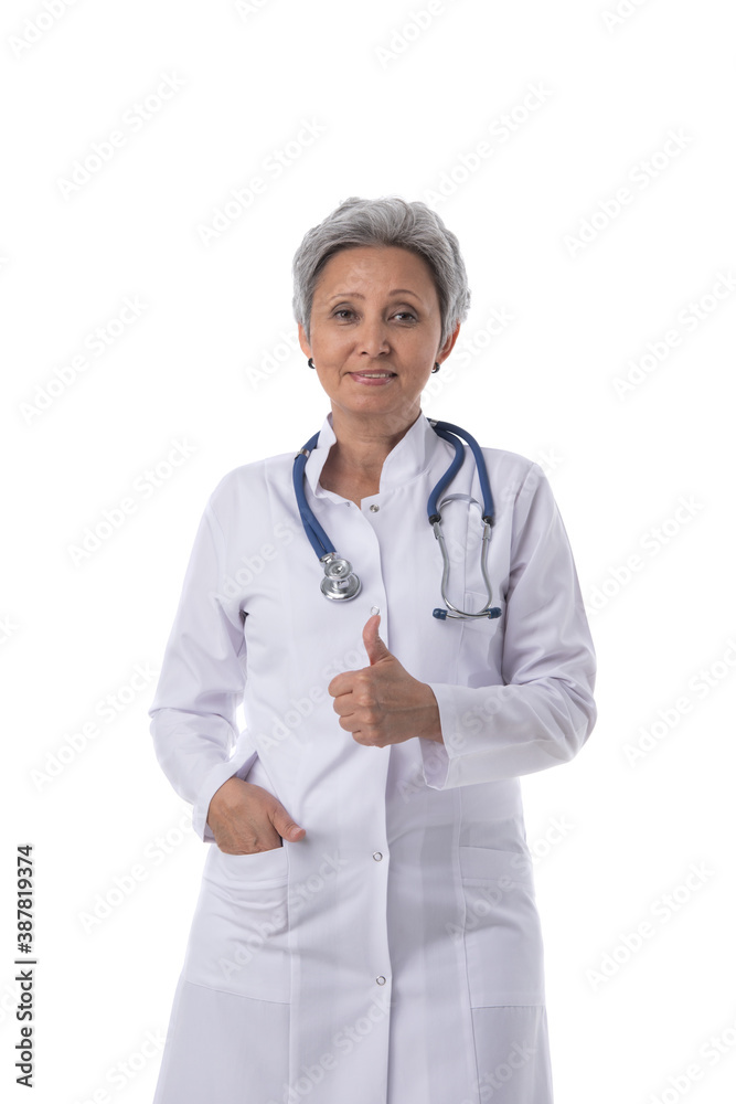 Female doctor isolated on white Female doctor isolated on white
