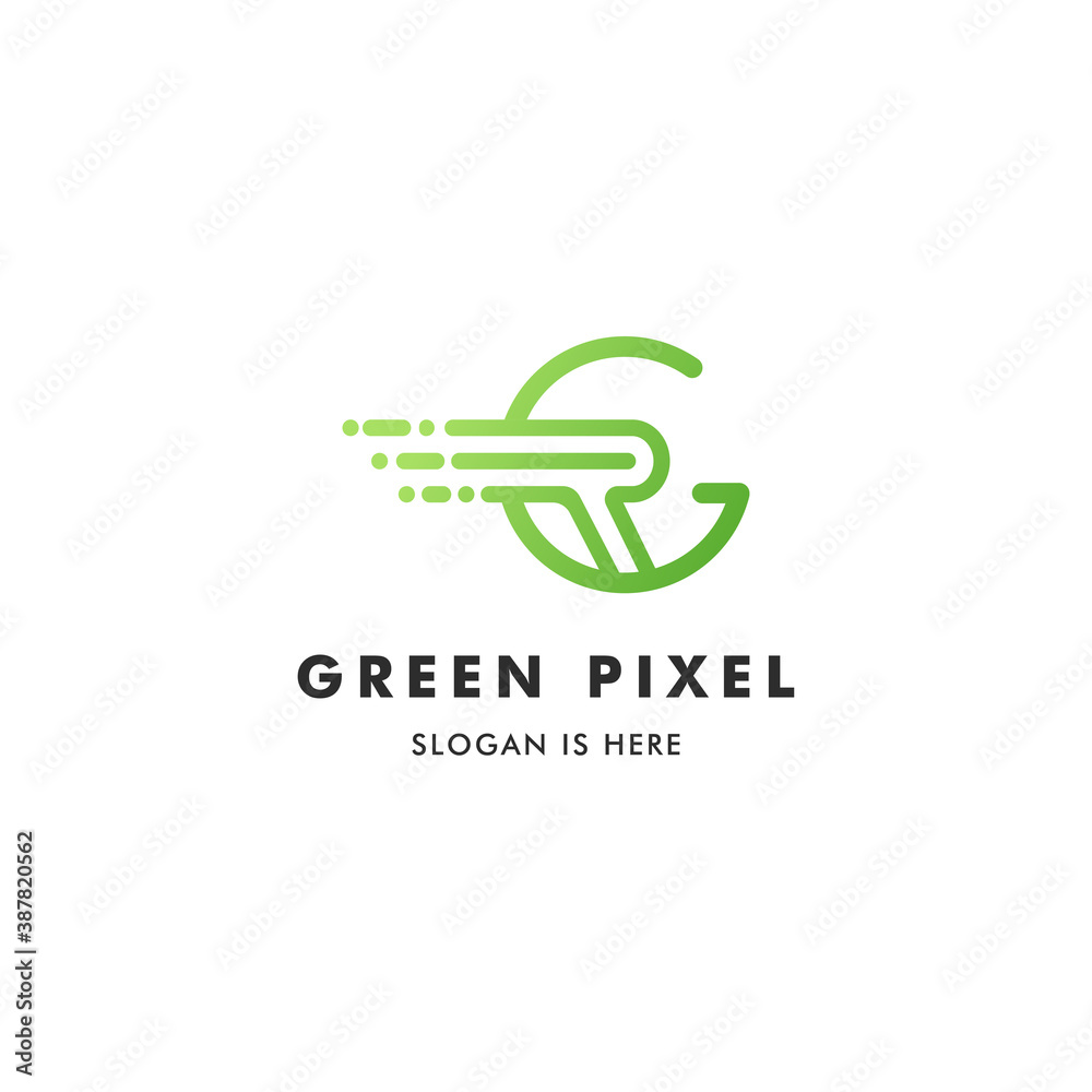 Letter GP Green Pixel Logo Vector Icon Template Design Letter GP Green Pixel Logo Vector Icon Template Design