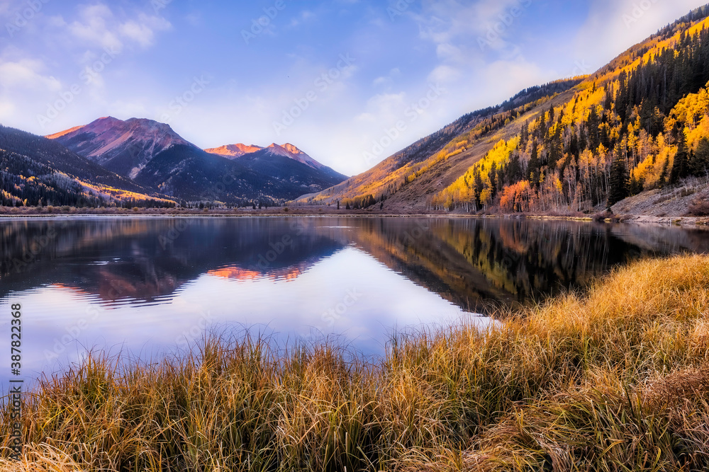 Autumn Mountain Reflections on Crystal Lake in Ouray Colorado
