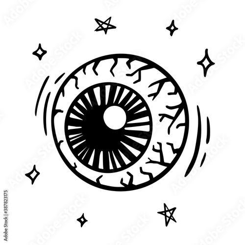 Halloween illustration. Vector hand drawn eye. EPS10