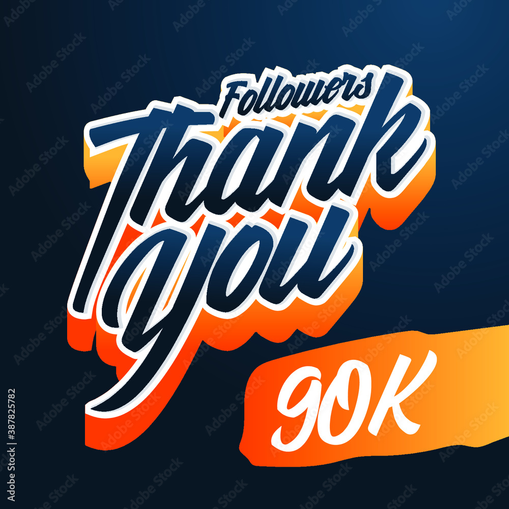 thank you followers modern design Stock Vector | Adobe Stock