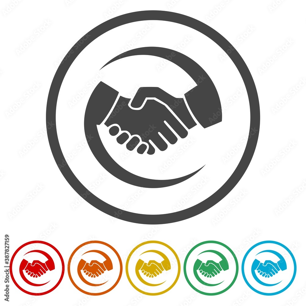 Handshake ring icon, color set Handshake ring icon, color set
