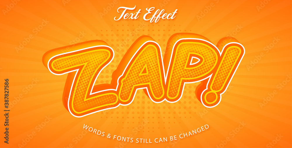 Comic style editable text effect