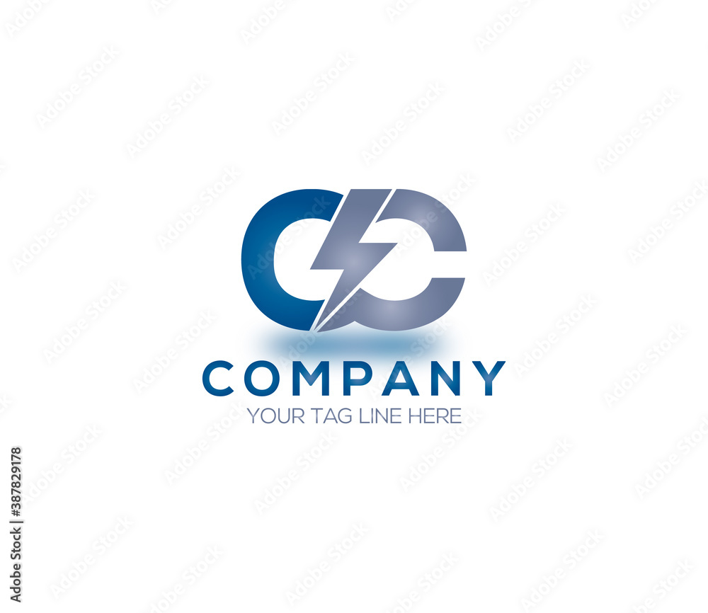 CC Alphabet Electric Logo Design Concept CC Alphabet Electric Logo Design Concept