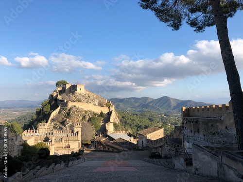 castle, mountains, valley view