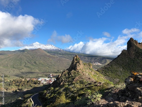 sky, mountains, sun, nature