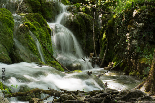 Fototapeta Naklejka Na Ścianę i Meble -  Croatia National Park. Summer waterfalls view. 