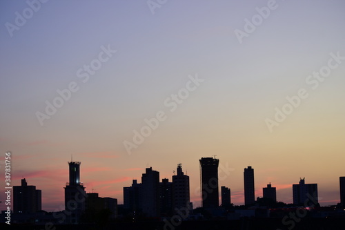 city at sunset