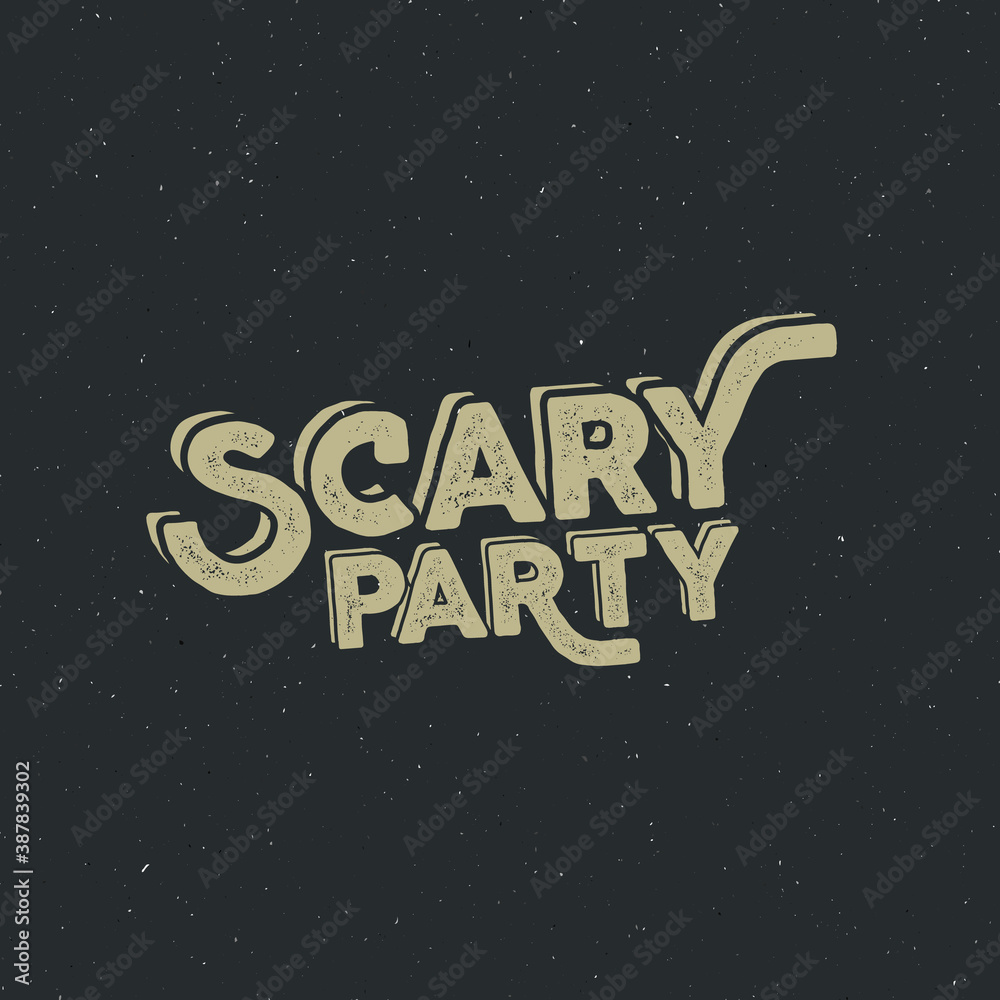 Fototapeta premium Halloween 2016 scary party typography label template with retro grunge effect. Print on t shirt, tee and other identity