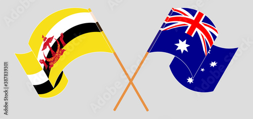 Crossed flags of Brunei and Australia