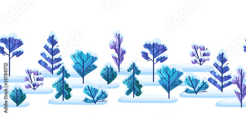 Obraz na płótnie Winter pattern with trees. w salonie