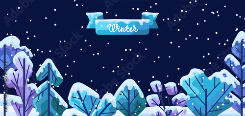 Winter background with trees.