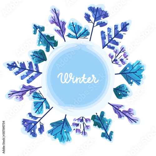 Winter background with trees.