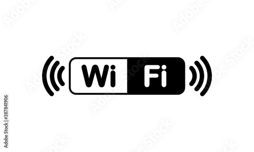 Wifi icon in black. Internet connection. Vector on isolated white background. EPS 10