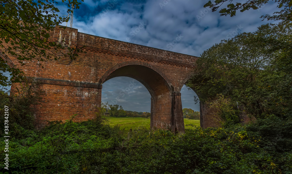 A view looking up towards the Hockley viaduct at Winchester, UK in Autumn A view looking up towards the Hockley viaduct at Winchester, UK in Autumn