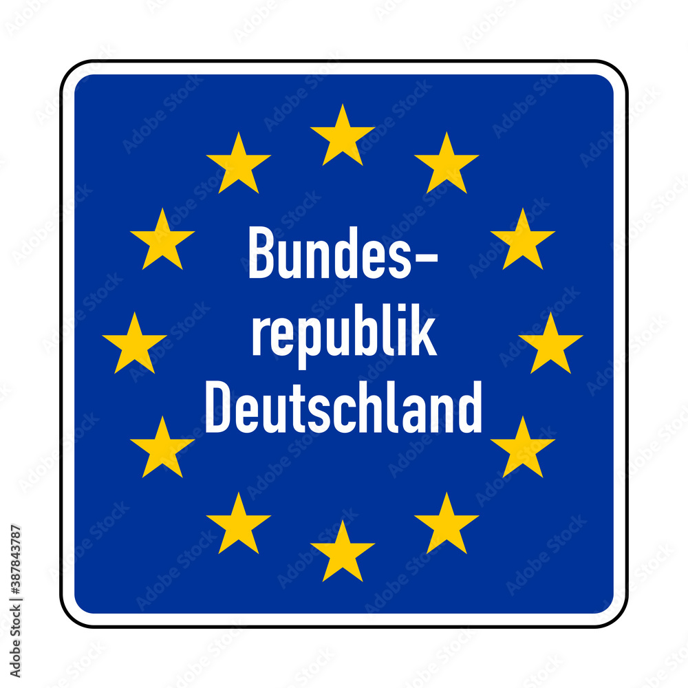 Germany border road sign illustration 