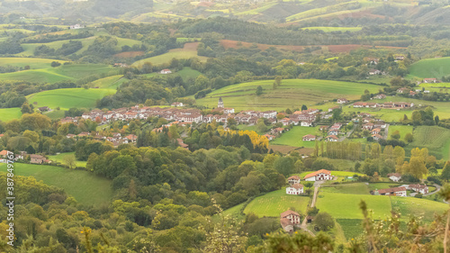 Aerial view of the village of Ainhoa
