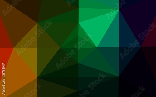 Dark Multicolor, Rainbow vector low poly cover.