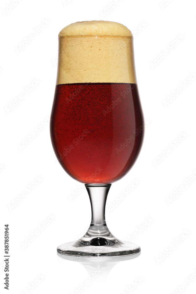 Glass of dark porter beer isolated on a white Glass of dark porter beer isolated on a white
