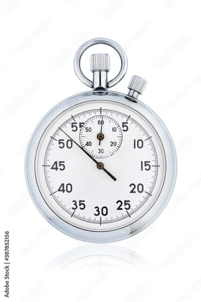Classic mechanical analog stopwatch isolated on white Classic mechanical analog stopwatch isolated on white