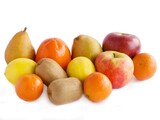 various multicolor fruits as tasty vegetarian food 
