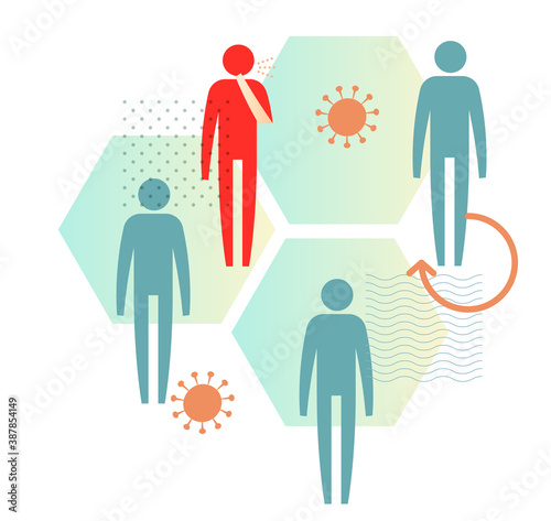 Novel Coronavirus - Community Hotspot Herd Immunity - Icon
