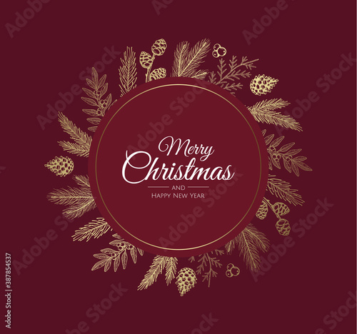 Merry Christmas background with christmas element. Vector illustration