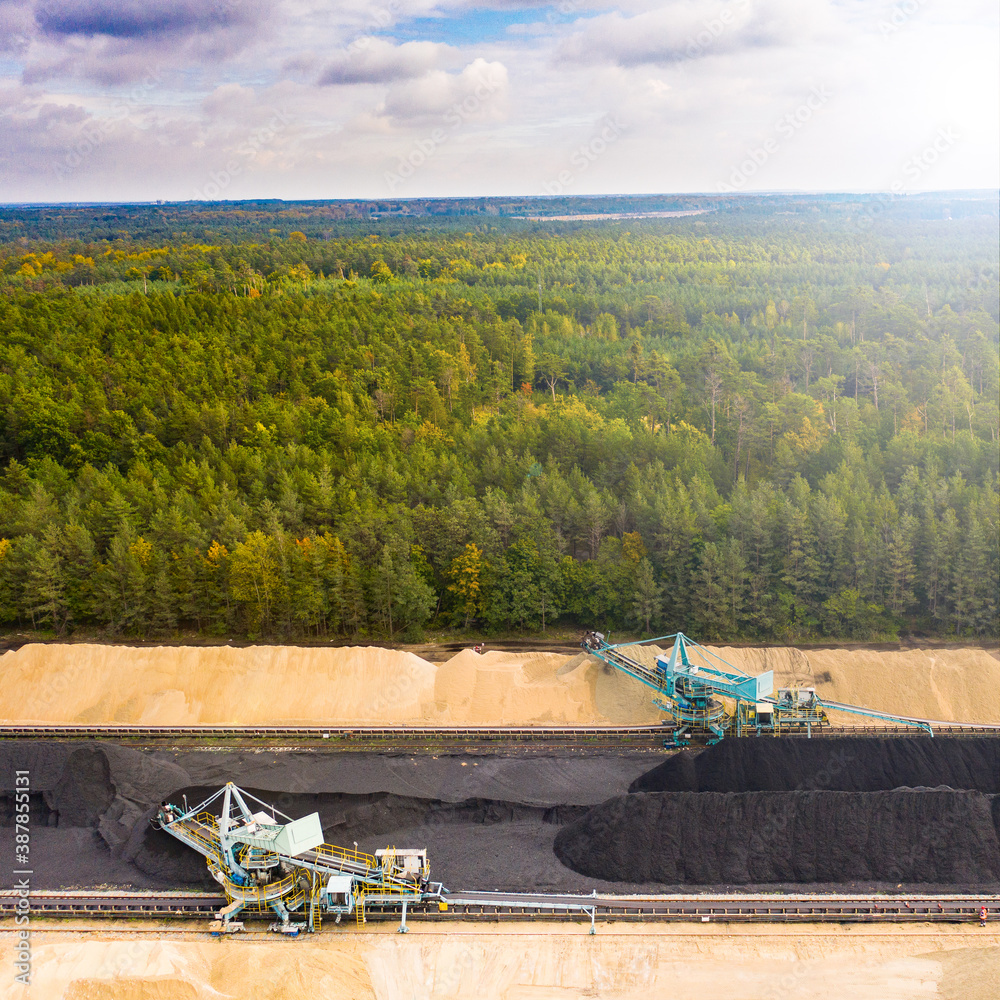 industrial sustainability - mining industry - green nature background