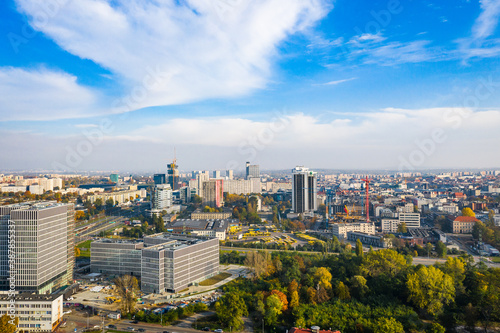 panorama katowice-   l  sk  south poland   modern clean city on a sunny day