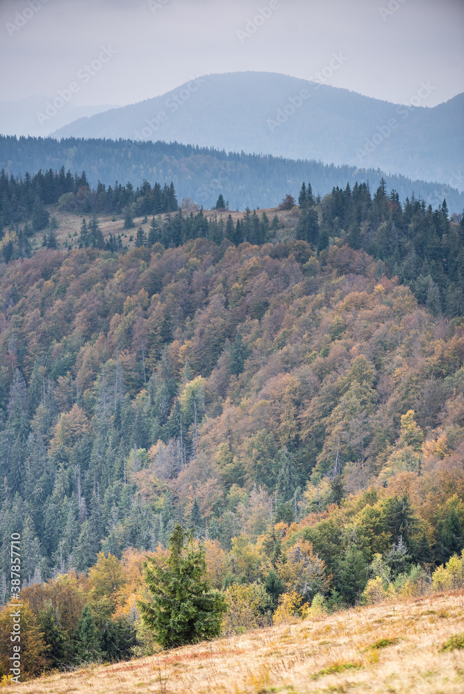 Fototapeta premium Beautiful mountain landscape in the national nature park in autumn
