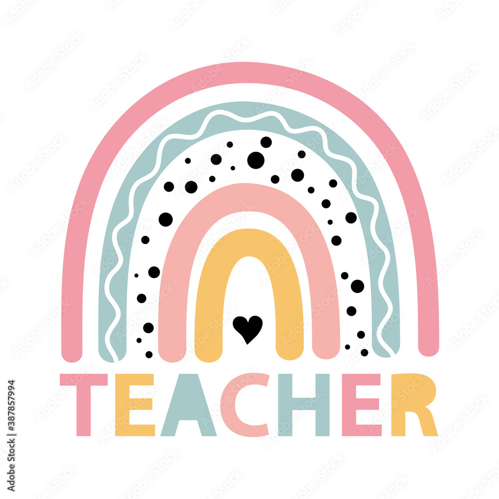 Teacher rainbow school svg kindergarten teacher print Teacher rainbow school svg kindergarten teacher print