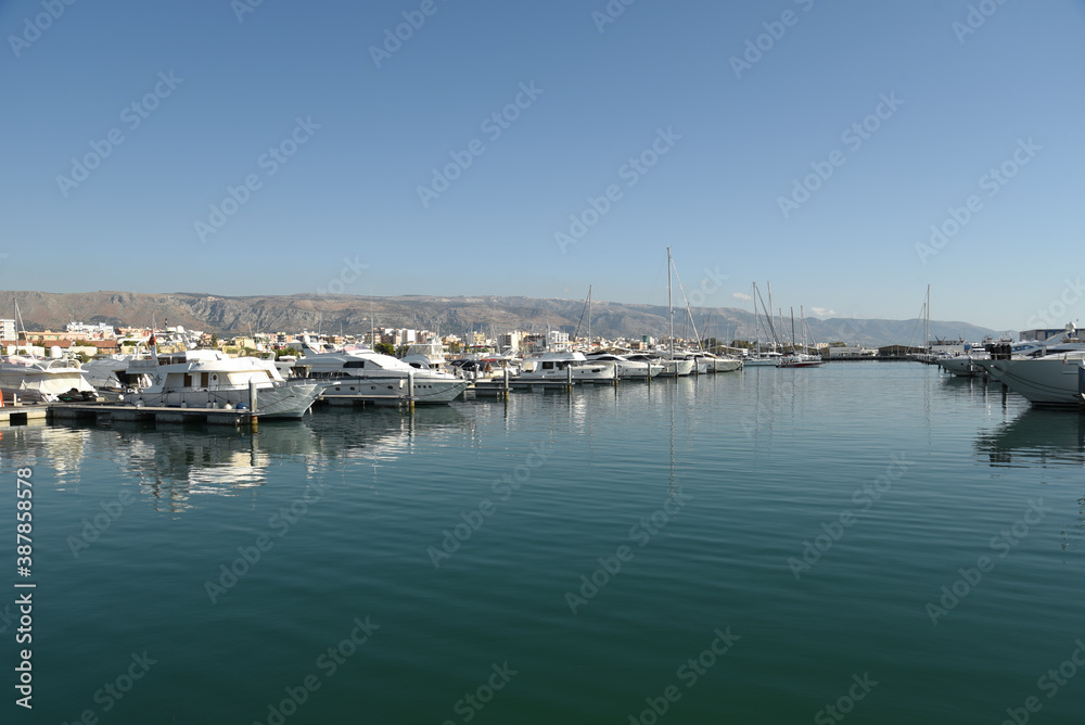 Boats in the Marina by Morning at Summer