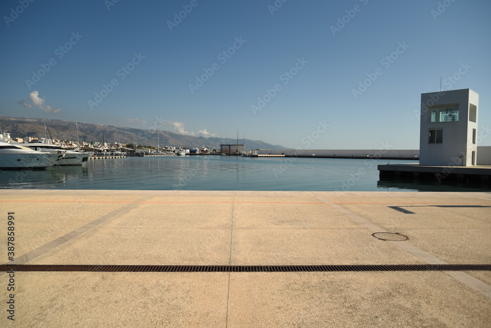 Manfredonia Harbor by Morning With Sunny Blue Clear Sky at Summer, Apulia, Italy