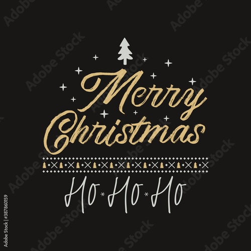 Merry Christmas season graphic print  t shirt design for xmas party  cricut. Holiday decor with ornaments and xmas text - Merry Christmas Ho Ho Ho. Stock emblem