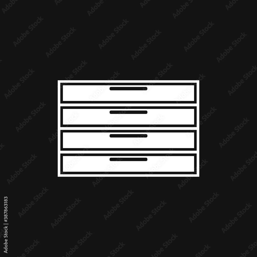 White icon for Chest, drawers and furniture. White icon for Chest, drawers and furniture.