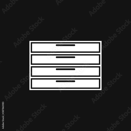 White icon for Chest, drawers and furniture.