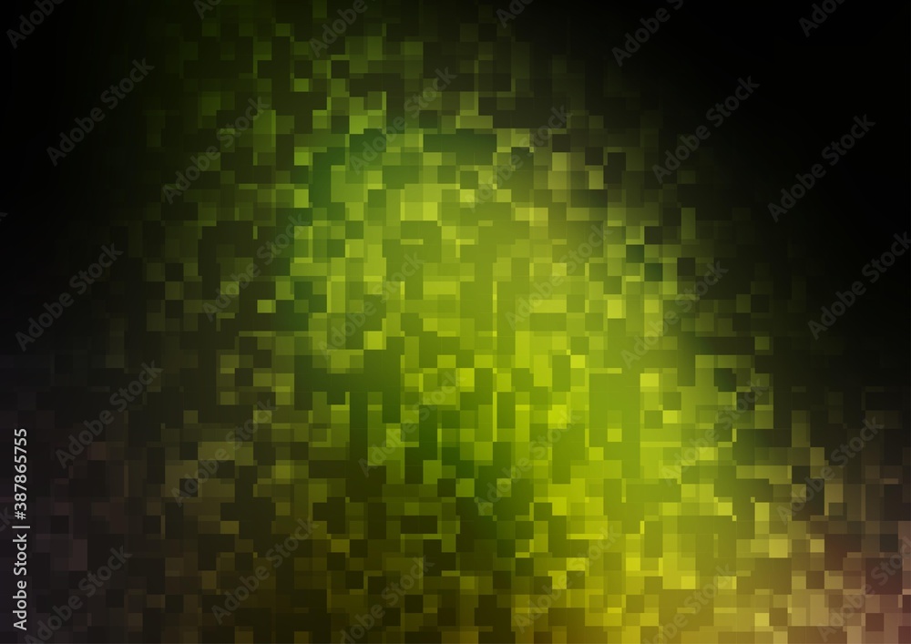 Dark Green, Yellow vector background with rectangles.