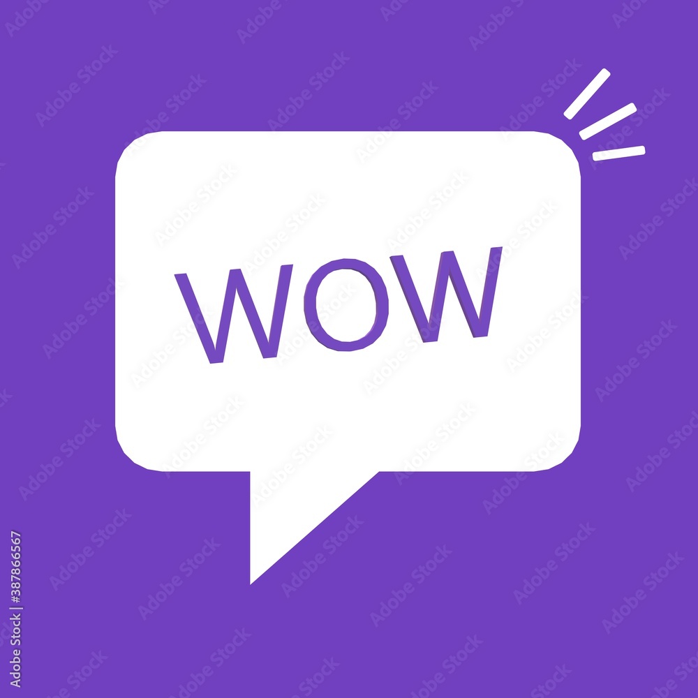 Wow word in speech bubble. Wow word in speech bubble.