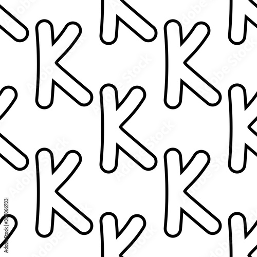 Outline seamless pattern with the letter of the Russian alphabet on a white background. Cute font in flat style. Abstract letter print.
Stock vector illustration for design, decor, fabric, wallpaper
