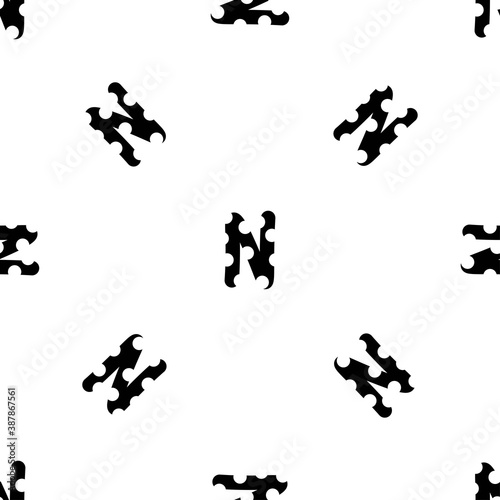 Outline seamless pattern with the letter of the English alphabet on a white background. Beautiful font in a flat style. Geometric letter print.
Stock vector illustration for design, decor, fabric