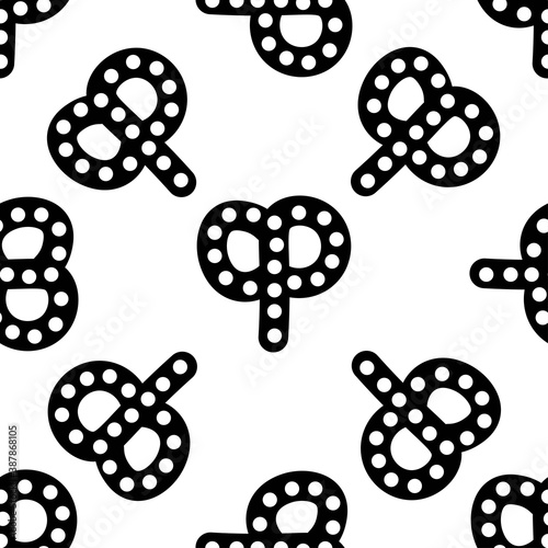 Outline seamless pattern with polka-dot russian alphabet letter on white background. Cute black and white font in flat style. Geometric letter print.
Stock vector illustration for design, decor