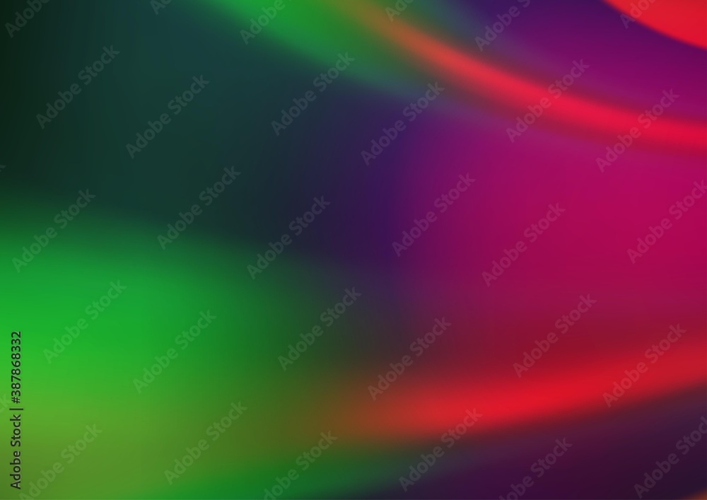 Light Green, Red vector blurred bright pattern.