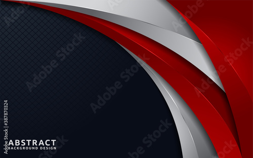 Modern dark background combine with 3D Overlap layers shape effect.