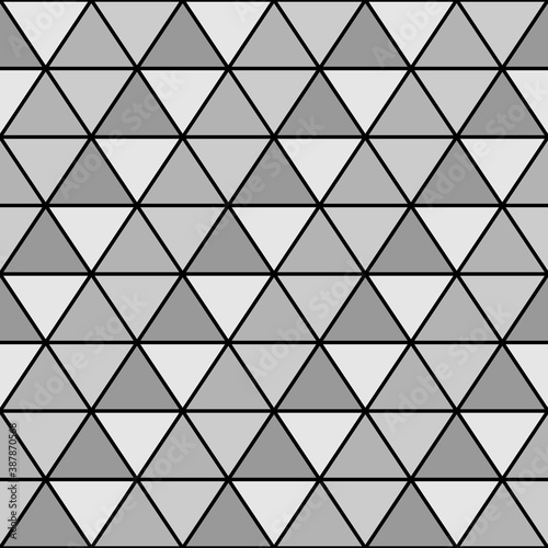 Triangles. Triangular shapes background. Triangle figures wallpaper. Polygons backdrop. Mosaic motif. Tiles illustration. Geometrical pattern. Digital paper design  textile print. Seamless abstract.