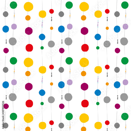 Colorful beads seamless vector pattern