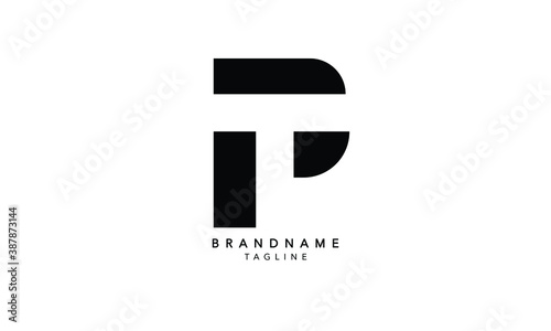 Alphabet letters Initials Monogram logo PT, TP, P and T