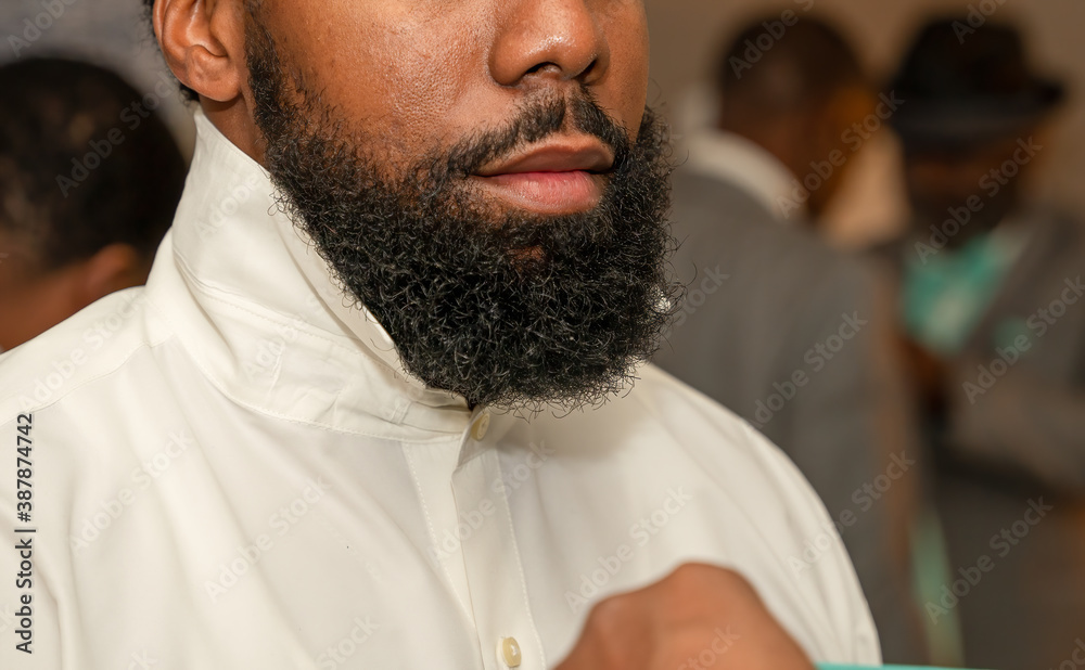 Fototapeta premium black beard of an unknown African American man