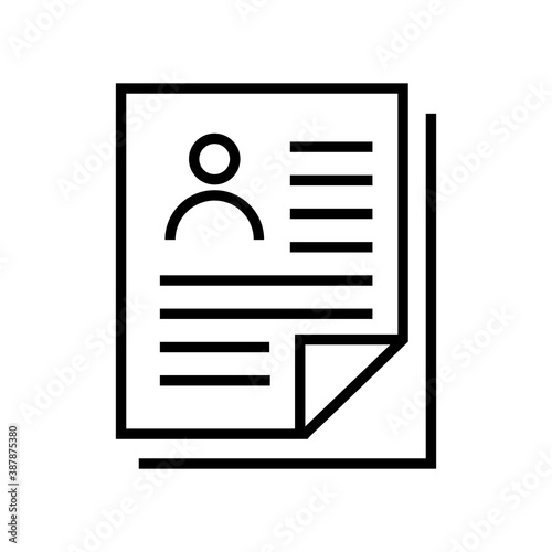 curriculum vitae icon isolated on white background from business collection. curriculum vitae icon trendy and modern curriculum vitae symbol for logo, web, app, UI. curriculum vitae icon simple sign. 