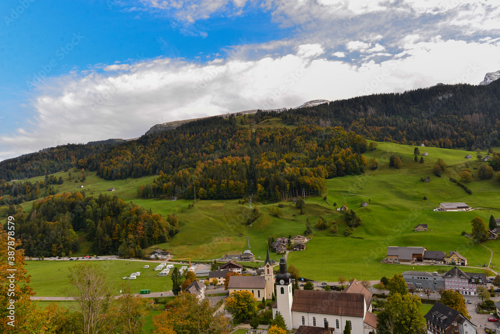 Dorf Alt St. Johann im Kanton St. Gallen, Schweiz